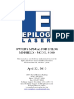 Owner'S Manual For Epilog Mini/Helix - Model 8000