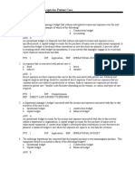 Chapter 14: Budget Concepts For Patient Care: Multiple Choice