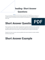IELTS Reading - Short Answer Questions