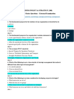 MCQ - Business Policy & Strategy