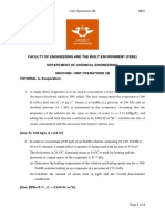 Faculty of Engineering and The Built Environment (Febe) Department of Chemical Engineering Unochb2: Unit Operations 2B TUTORIAL 4-Evaporation