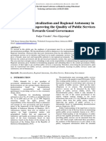 Impact of Decentralization and Regional Autonomy in The Context of Improving The Quality of Public Services Towards Good Governance