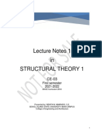 Lecture Notes 1 in Structural Theory 1: First Semester 2021-2022