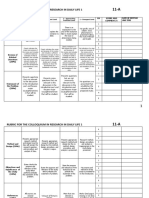 Rubric For The Colloquium in Research in Daily Life 1: Criteria GN Score and Comment/S