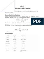 Lab # 5 Discrete Time Fourier Transform: Objective