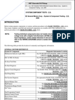 System Component Tests Chevrolet S10