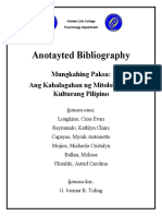 Anotayted Bibliography: Mungkahing Paksa: Ang Kahalagahan NG Mitolohiya Sa Kulturang Pilipino