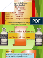 Acetic Acid As Solvent and Its Chemical Reactions