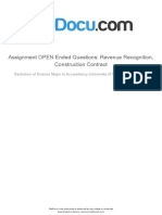 Assignment Open Ended Questions Revenue Recognition Construction Contract