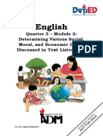 Eng8 - Q3 - Module3Determining Various Social, Moral, and Economic Issues in A Text Listened To V3