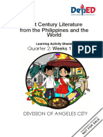 21st Century Literature From The Philippines and The World: Quarter 2: Weeks 1 To 8