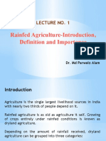 Rainfed Agriculture-Introduction, Definition and Importance: Lecture No. 1