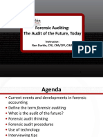 Forensic Auditing: The Audit of The Future, Today: Instructor: Ron Durkin, CFE, CPA/CFF, CIRA