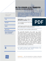 Ledger-To-Ledger (L2L) Transfer: of Cash Funds and Certificate of Deposits