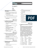 Progress Tests 7A (Unit 7) : Grammar and Vocabulary