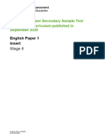 English Stage 8 Sample Paper 1 Insert - tcm143-595367