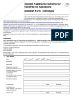 Financial Assistance Scheme For Uncontracted Assessors: Application Form - Individuals