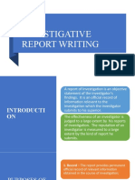 Investigative Report Writing