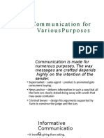 Communication For Various Purposes