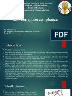 Anti-Corruption Compliance: Southern Federal University Faculty of Economics Department of Finance and Credit