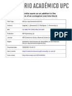 Use of Textile Waste As An Addition in The Elaboration of An Ecological Concrete Block