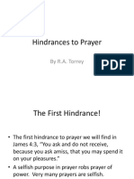 Hindrances To Prayer