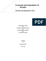 Tone, Pitch Accent and Intonation of Korean - A Synchronic and Diachronic View