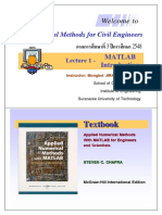 Numerical Methods For Civil Engineers (MATLAB)