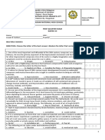 Nancalobasaan National High School First Quarter Exam Mapeh 10