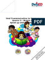 Oral Communication in Context: Quarter 2 - Module 8