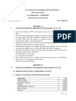 Practice Question Paper - Financial Accounting