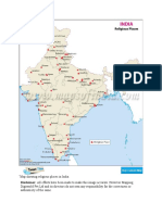 Map Showing Religious Places in India