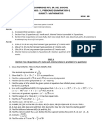 Cambridge Intl. Sr. Sec. School Class: X, Preboard Examination-1 Subject: Mathematics Time Allowed: 3Hrs. M.M: 80