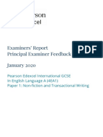 Examiners' Report Principal Examiner Feedback January 2020