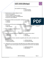 KCET 2020 Biology Question Answerkey Solutions