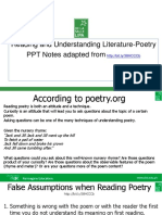 Reading and Understanding Literature-Poetry PPT Notes Adapted From