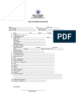 Health Examination Record: Form 86 (Rev. 7/6/69)