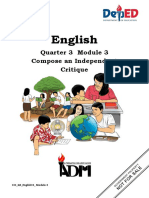 English: Quarter 3 Module 3 Compose An Independent Critique