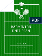 Badminton Unit Plan