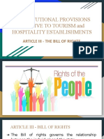 Session 2 - The Bill of Rights - Provisions in The Constitution Relevant To Tourism and Hospitality