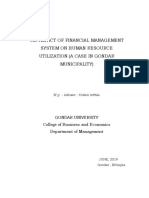 The Impact of Financial Management System On Human Resource Utilization (A Case in Gondar Municipality)