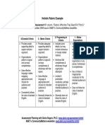 Holistic Rubric Example