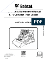 Complete Hire Sydney Clarke Bobcat TL770 Track Loader Operators Manual