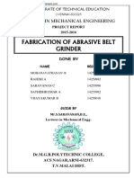 Fabrication of Abrasive Belt Grinder: Diploma in Mechanical Engineering