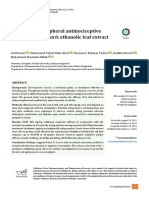 Central and Peripheral Antinociceptive Activity of D. Linearis Ethanolic Leaf Extract