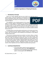 SHS-Physical Science (Active Ingredients of Cleaning Products)