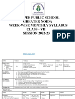 Grade Vii Term-1 2022-23 Week-Wise Syllabus