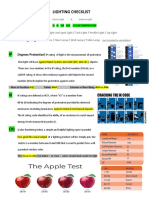 Lighting Work Checklist