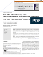 Role of CT Virtual Colonoscopy Versus Conventional Colonoscopy in The Evaluation of Colonic Polyps