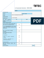 Internal Verification of Assessment Decisions - BTEC (RQF) : Higher Nationals